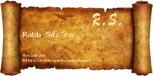 Rabb Sára névjegykártya