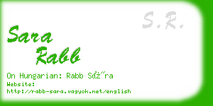 sara rabb business card